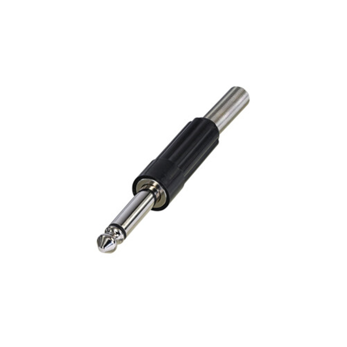 1/4" phone plug (6.35mm male jack), 2 pole (Mono), plastict handle with flexible strain relief 1/4" phone plug (6.35mm male jack), 2 pole (Mono), plastict handle with flexible strain relief