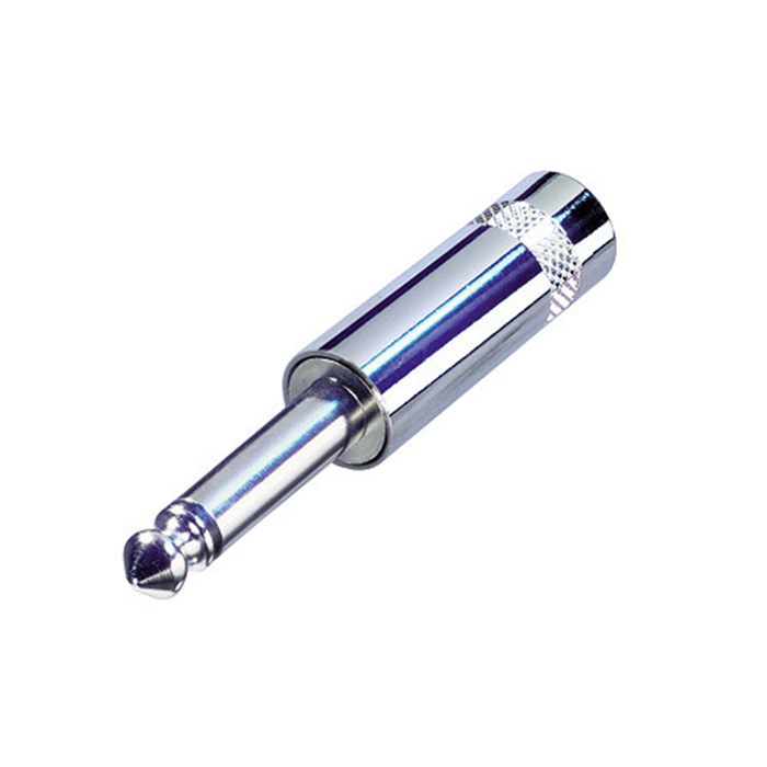 1/4" phone plug (6.35mm male jack), 2 pole (Mono), short metal handle 1/4" phone plug (6.35mm male jack), 2 pole (Mono), short metal handle