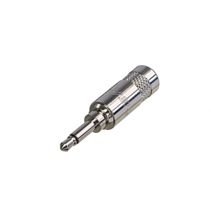 3,5 mm plug (Mini jack), 2 pole (Mono), metal handle w. crimp strain relief (OD up to 4 mm) 3,5 mm plug (Mini jack), 2 pole (Mono), metal handle w. crimp strain relief (OD up to 4 mm)