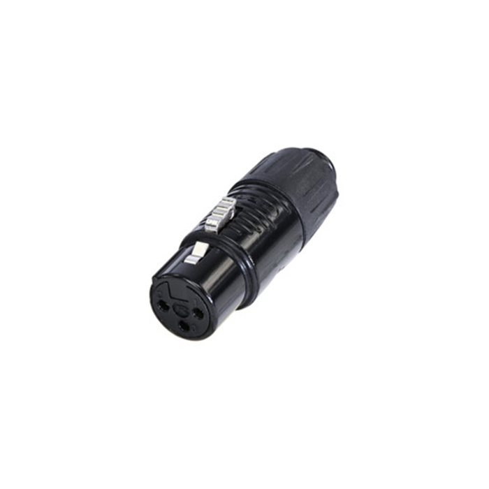 3 pole TINY XLR adapter, Black housing & Gold cts - male to female 3 pole TINY XLR adapter, Black housing & Gold cts - male to female