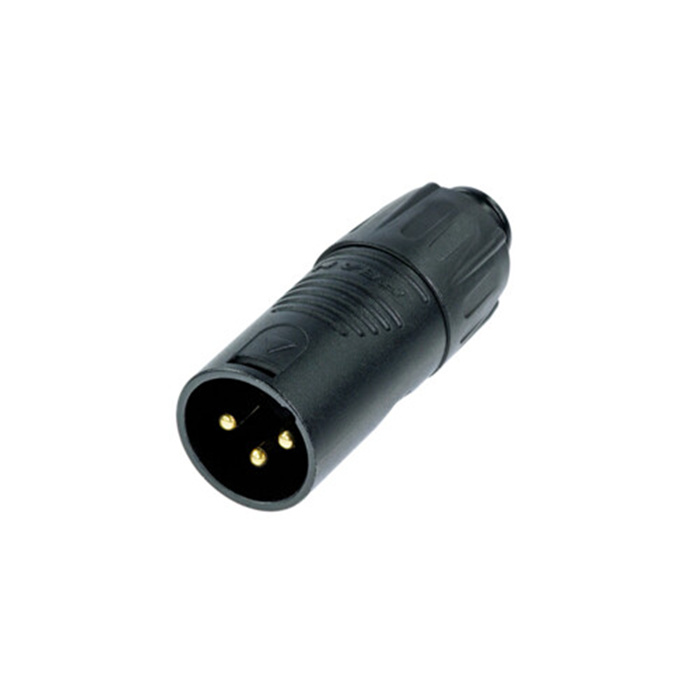 3 pole TINY XLR adapter, Black housing & Gold cts - male to male 3 pole TINY XLR adapter, Black housing & Gold cts - male to male