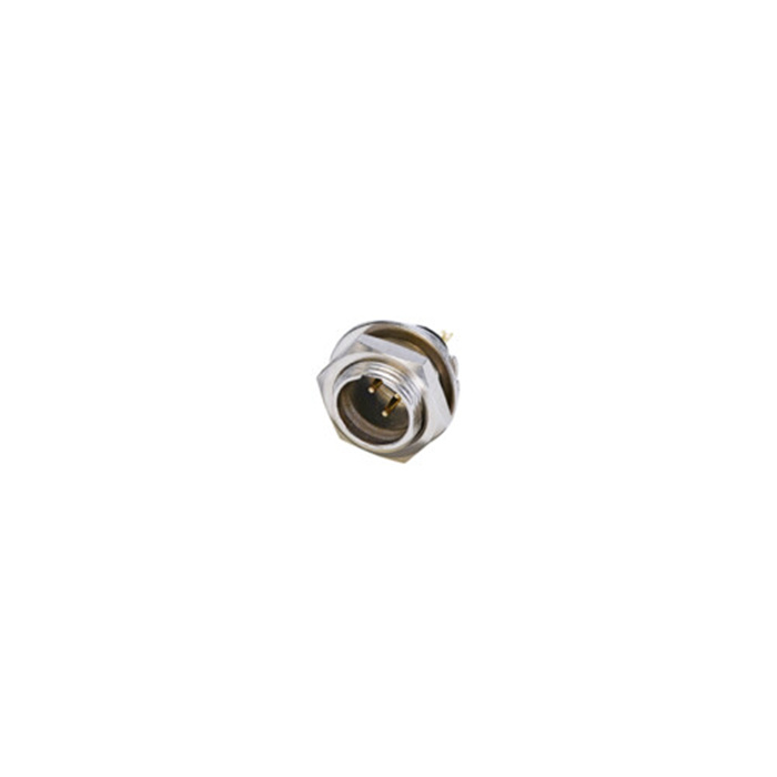 3 pole TINY XLR male chassis connector, Nickel housing & Gold cts, rear mount (screw-locking) 3 pole TINY XLR male chassis connector, Nickel housing & Gold cts, rear mount (screw-locking)
