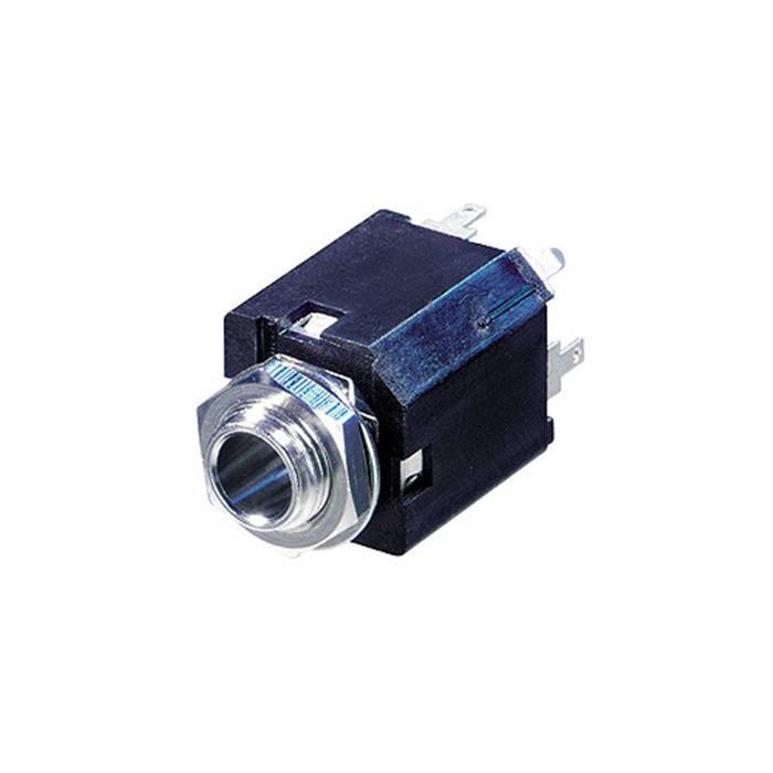 3 pole vertical 1/4'' jack, tip & ring normalling cts, plastic housing, metal washer & nut 3 pole vertical 1/4'' jack, tip & ring normalling cts, plastic housing, metal washer & nut