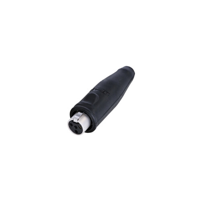 4 pole TINY XLR fem. cable conn., Black housing & Gold cts, water resistant boot (OD 2-4.5mm) 4 pole TINY XLR fem. cable conn., Black housing & Gold cts, water resistant boot (OD 2-4.5mm)
