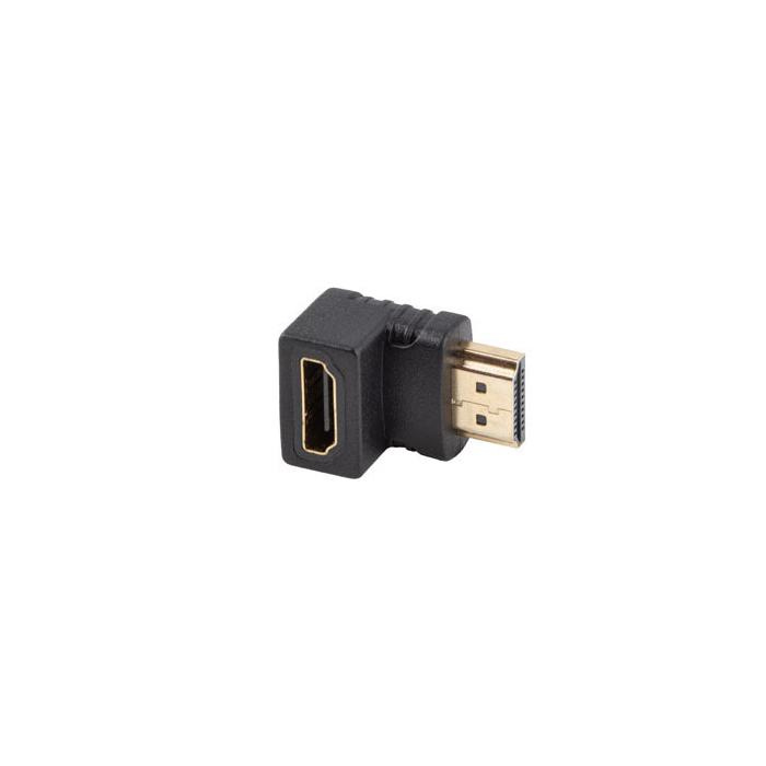 Adapter 90° (angled down) HDMI 2.0 (18 Gbps) male - HDMI female (UHD/4K/2160p@60Hz), Black Adapter 90° (angled down) HDMI 2.0 (18 Gbps) male - HDMI female (UHD/4K/2160p@60Hz), Black