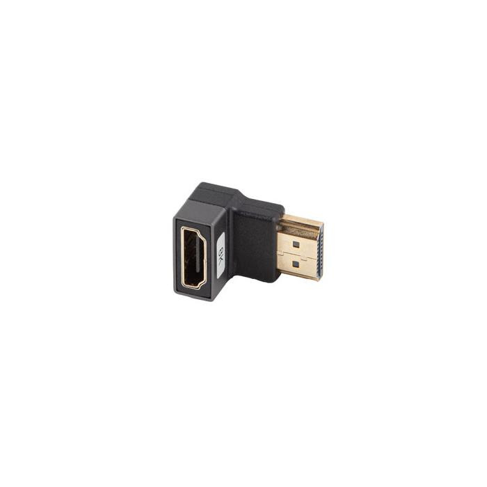 Adapter 90° (angled down) HDMI 2.1 (48 Gbps) male - HDMI female (UHD-2/8K/4320p@60Hz), Silver Adapter 90° (angled down) HDMI 2.1 (48 Gbps) male - HDMI female (UHD-2/8K/4320p@60Hz), Silver