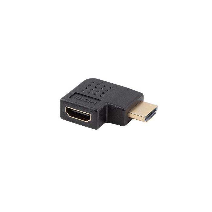 Adapter 90° (angled right) HDMI 2.0 (18 Gbps) male - HDMI female (UHD/4K/2160p@60Hz), Black Adapter 90° (angled right) HDMI 2.0 (18 Gbps) male - HDMI female (UHD/4K/2160p@60Hz), Black