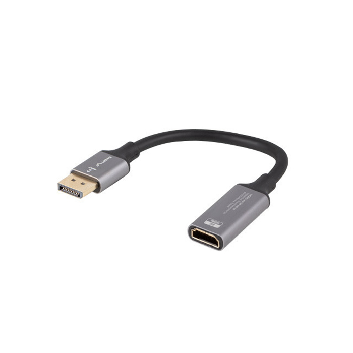 Adapter Cable DisplayPort 1.2 male - HDMI 2.0 (18 Gbps) female (UHD/4K/2160p@60Hz), Silver - 20cm Adapter Cable DisplayPort 1.2 male - HDMI 2.0 (18 Gbps) female (UHD/4K/2160p@60Hz), Silver - 20cm