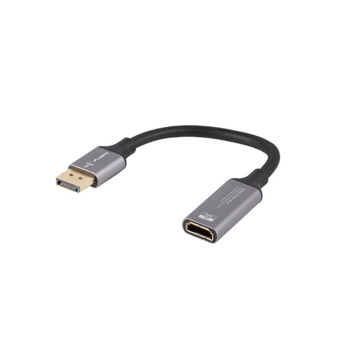Adapter Cable DisplayPort 1.4 male - HDMI 2.1 (48 Gbps) female (UHD-2/8K/4320p@60Hz), Silver - 20cm Adapter Cable DisplayPort 1.4 male - HDMI 2.1 (48 Gbps) female (UHD-2/8K/4320p@60Hz), Silver - 20cm