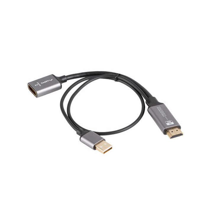 Adapter Cable HDMI 2.0 (18 Gbps) male - DisplayPort 1.2 female (UHD/4K/2160p@60Hz), Silver - 20cm Adapter Cable HDMI 2.0 (18 Gbps) male - DisplayPort 1.2 female (UHD/4K/2160p@60Hz), Silver - 20cm