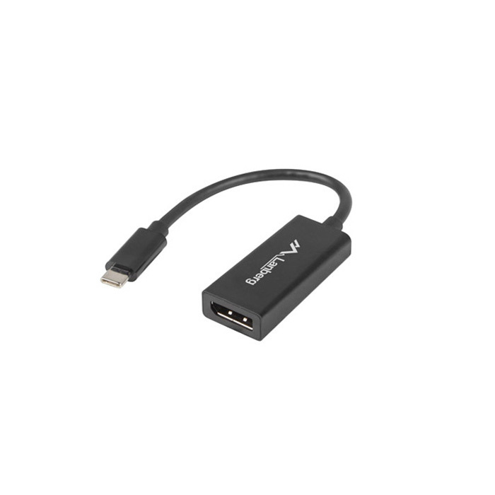 Adapter Cable USB-C (USB 3.1 Gen 1) male - DisplayPort female (20 pin), Black - 15cm Adapter Cable USB-C (USB 3.1 Gen 1) male - DisplayPort female (20 pin), Black - 15cm