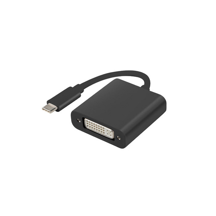 Adapter Cable USB-C (USB 3.1 Gen 1) male - DVI (24+5 Dual Link) female, Black - 15cm Adapter Cable USB-C (USB 3.1 Gen 1) male - DVI (24+5 Dual Link) female, Black - 15cm