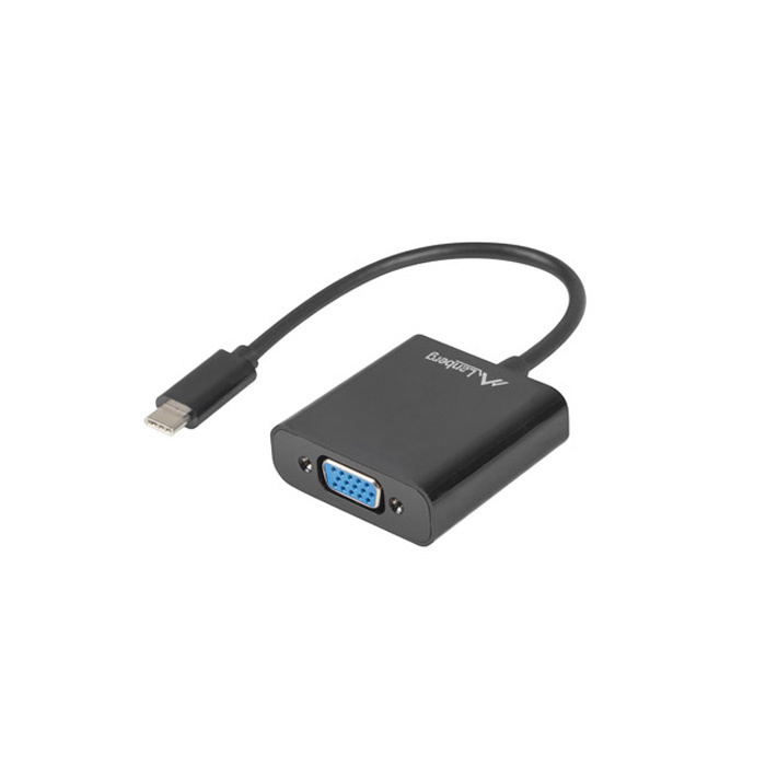 Adapter Cable USB-C (USB 3.1 Gen 1) male - VGA female, Black - 15cm Adapter Cable USB-C (USB 3.1 Gen 1) male - VGA female, Black - 15cm
