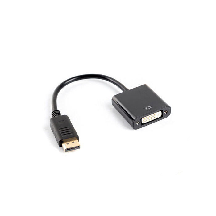 Adapter DisplayPort 1.2 male - Dual link DVI (24+5) female (FullHD, WUXGA/1920x1200), Black - 10cm Adapter DisplayPort 1.2 male - Dual link DVI (24+5) female (FullHD, WUXGA/1920x1200), Black - 10cm