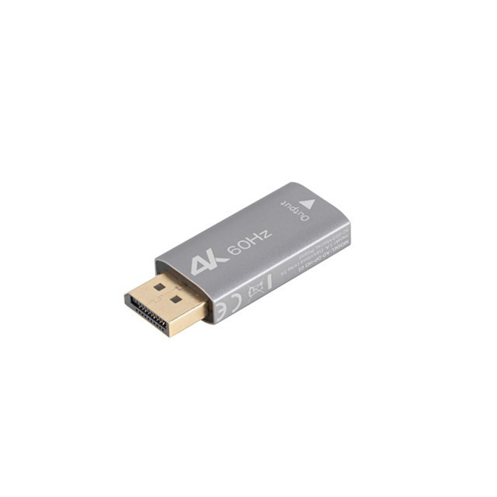 Adapter DisplayPort 1.2 male - HDMI 2.0 (18 Gbps) female (UHD/4K/2160p@60Hz), Silver Adapter DisplayPort 1.2 male - HDMI 2.0 (18 Gbps) female (UHD/4K/2160p@60Hz), Silver