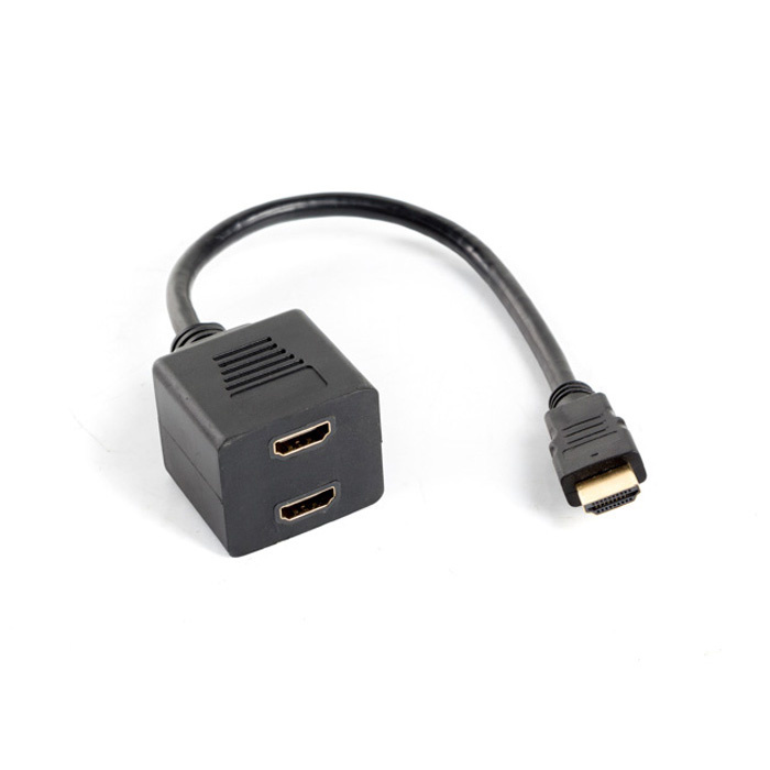 Adapter Split Cable HDMI male -2 x HDMI female (1920 x 1080@60Hz), Black - 20cm Adapter Split Cable HDMI male -2 x HDMI female (1920 x 1080@60Hz), Black - 20cm