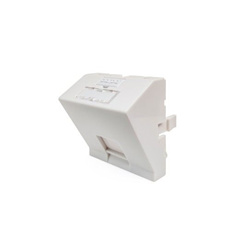 Angled Faceplate (45 x 45 x 38,6 mm) with 1 port for RJ45 Keystone Jack, White (RAL9003)