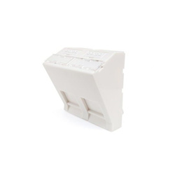 Angled Faceplate (45 x 45 x 38,6 mm) with 2 ports for RJ45 Keystone Jack, White (RAL9003)
