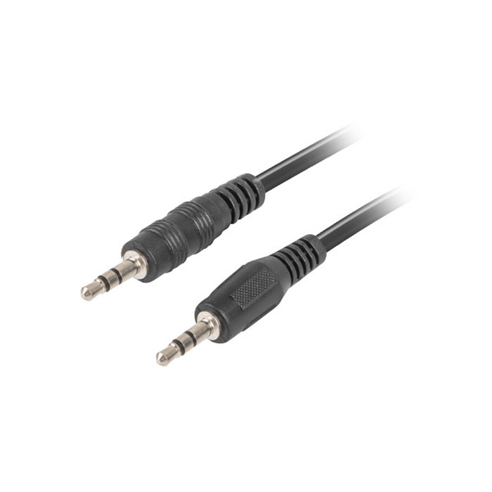 Audio cable with Mini jack 3,5mm male Stereo – Mini jack 3,5mm male Stereo, Black – 2m Audio cable with Mini jack 3,5mm male Stereo – Mini jack 3,5mm male Stereo, Black – 2m