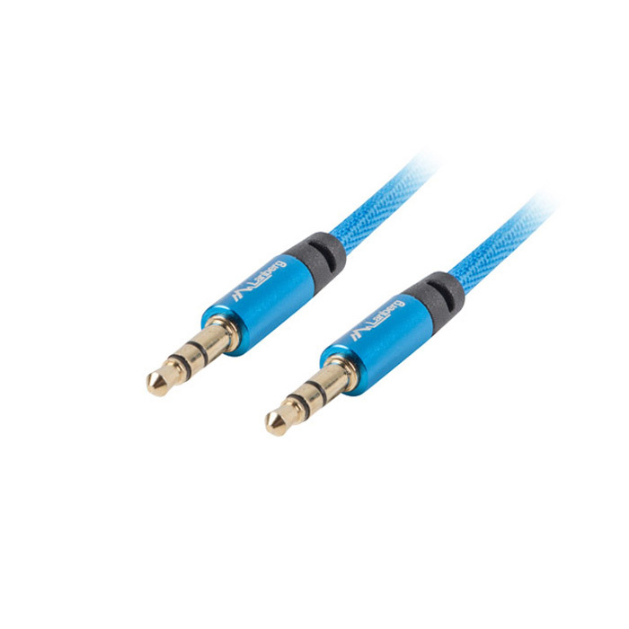 Audio cable with Mini jack 3,5mm male Stereo – Mini jack 3,5mm male Stereo, Blue – 2m Audio cable with Mini jack 3,5mm male Stereo – Mini jack 3,5mm male Stereo, Blue – 2m