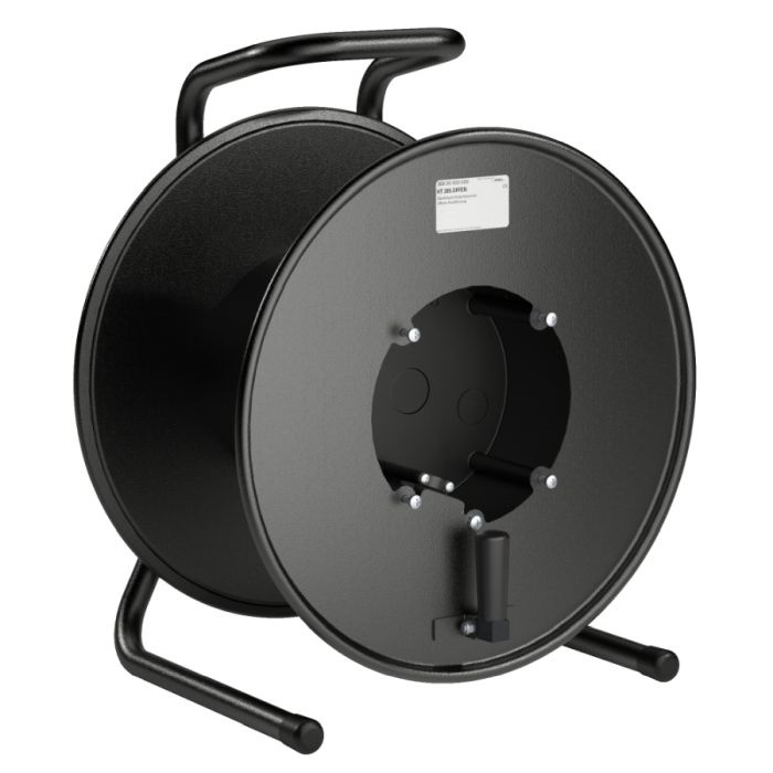 Black Metal Cable Drum, open design for self tooling (IØ176-EØ380-L210mm) Black Metal Cable Drum, open design for self tooling (IØ176-EØ380-L210mm)