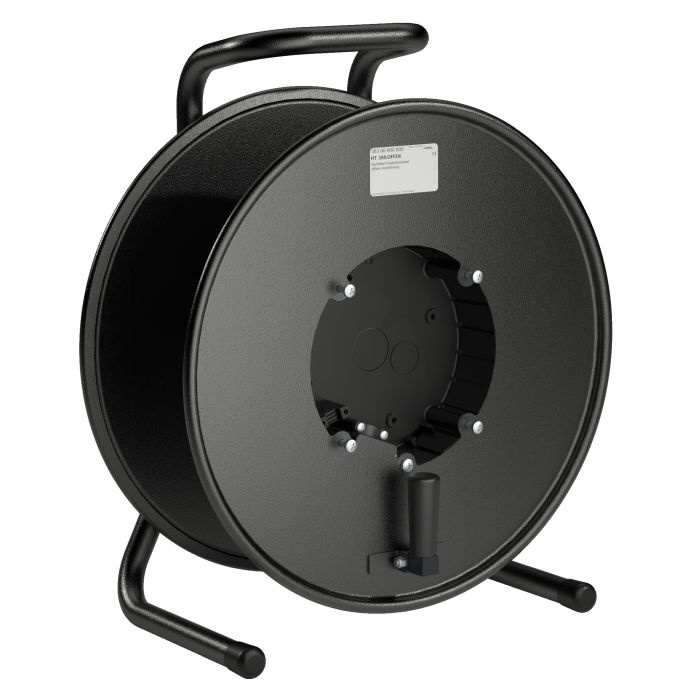 Black Metal Cable Drum, open design for self tooling (IØ178-EØ380-L140mm) Black Metal Cable Drum, open design for self tooling (IØ178-EØ380-L140mm)