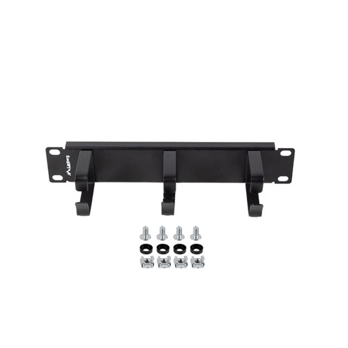 Cable Management 10" - 1U, 3 Metal Rings, Black (RAL9004) Cable Management 10" - 1U, 3 Metal Rings, Black (RAL9004)