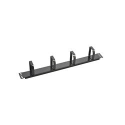 Cable Management 19" - 1U, 4 Metal Rings, Black (RAL9004)