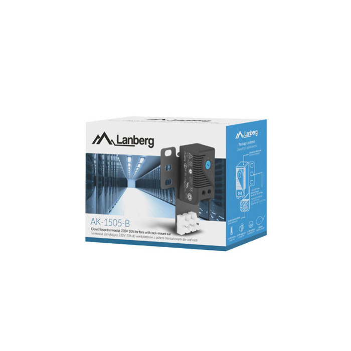 CLOSED-LOOP THERMOSTAT 10A FOR RACK CABINETS WITH 19" EAR AND TERMINAL BLOCK BLACK CLOSED-LOOP THERMOSTAT 10A FOR RACK CABINETS WITH 19" EAR AND TERMINAL BLOCK BLACK