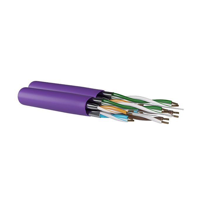 Dual LAN Cable CAT6A U/FTP (AWG23, Solid Core, 700MHz), LSZH, Ø 7,4mm, Violet (CPR Cca-s1a,d1,a1) Dual LAN Cable CAT6A U/FTP (AWG23, Solid Core, 700MHz), LSZH, Ø 7,4mm, Violet (CPR Cca-s1a,d1,a1)