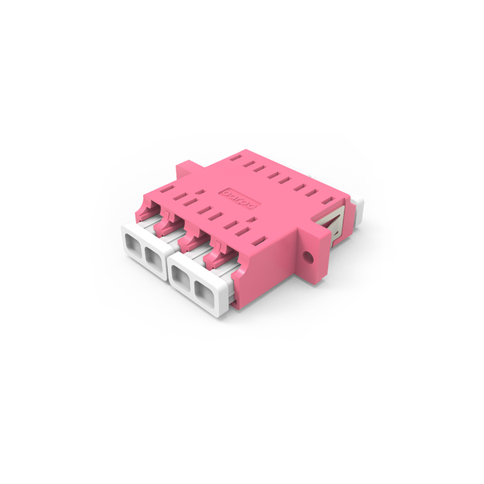 Fiber Optic Adapter LC - LC Quadruplex Multimode (OM4) with Flange Snap-In - Violet Fiber Optic Adapter LC - LC Quadruplex Multimode (OM4) with Flange Snap-In - Violet