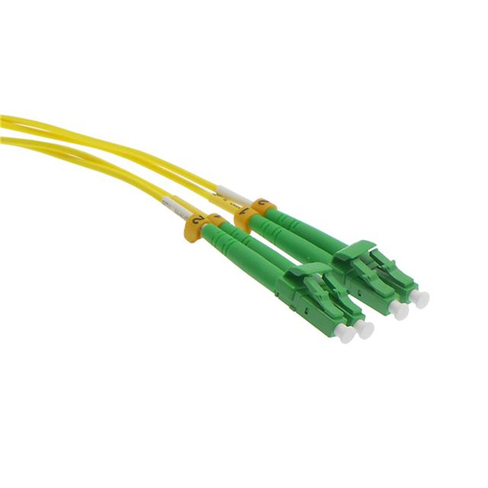 Fiber patch cord LC/APC - LC/APC Duplex Single Mode 9/125, LSZH, 2mm, YELLOW -1m Fiber patch cord LC/APC - LC/APC Duplex Single Mode 9/125, LSZH, 2mm, YELLOW -1m