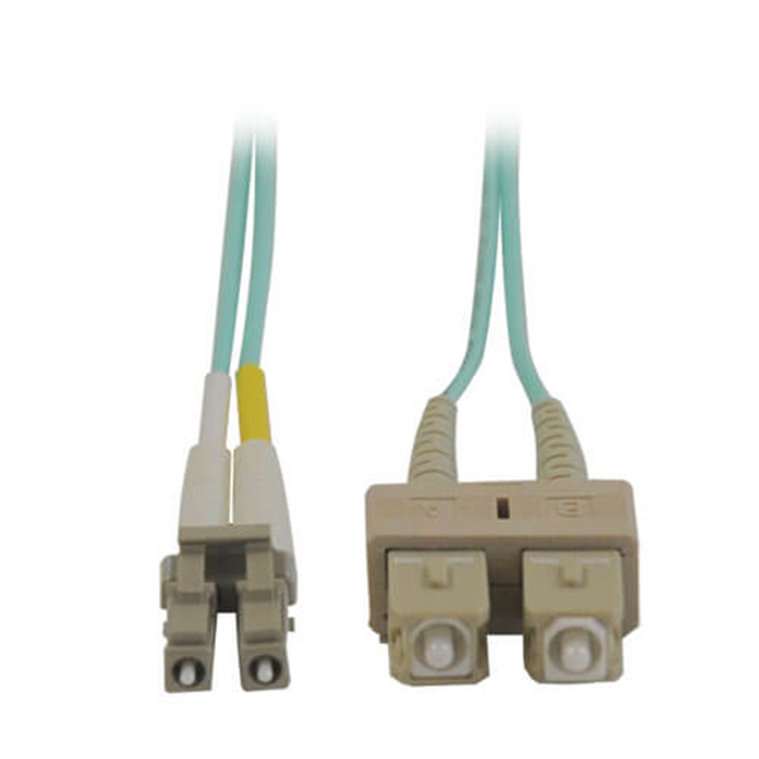 Fiber patch cord LC - SC Duplex Multimode 50/125, OM3, LSZH, 2mm, AQUA - 10m Fiber patch cord LC - SC Duplex Multimode 50/125, OM3, LSZH, 2mm, AQUA - 10m