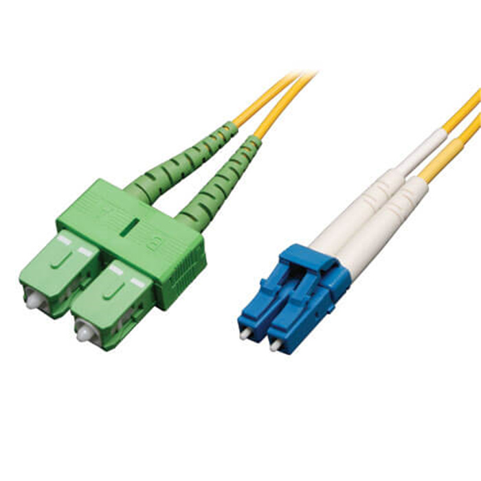 Fiber patch cord LC/UPC - SC/APC Duplex Single Mode 9/125, LSZH, 2mm, YELLOW -12m Fiber patch cord LC/UPC - SC/APC Duplex Single Mode 9/125, LSZH, 2mm, YELLOW -12m