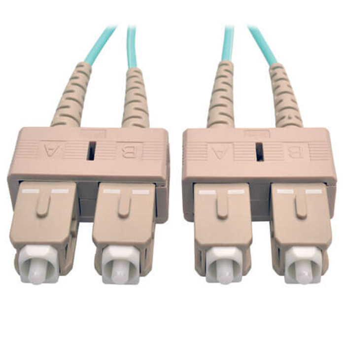 Fiber patch cord SC - SC Duplex Multimode 50/125, OM3, LSZH, 3mm, AQUA - 0,5m Fiber patch cord SC - SC Duplex Multimode 50/125, OM3, LSZH, 3mm, AQUA - 0,5m