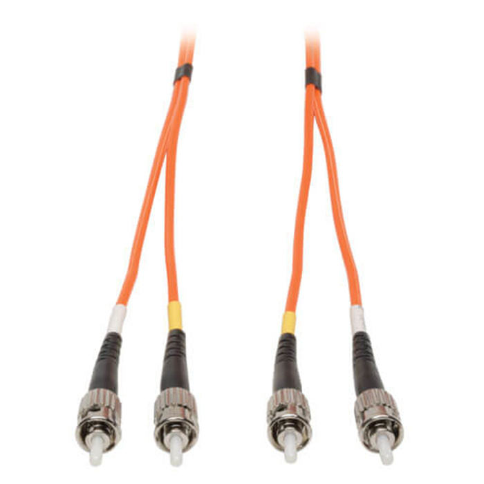 Fiber patch cord ST - ST Duplex Multimode 50/125, OM3, LSZH, 3mm, AQUA - 2m Fiber patch cord ST - ST Duplex Multimode 50/125, OM3, LSZH, 3mm, AQUA - 2m