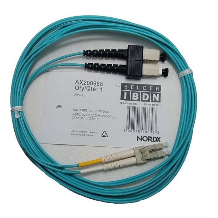 FiberExpress 50/125 Duplex Patch Cord, LC-SC, PC-Polish, OM3, Aqua Blue - 3m FiberExpress 50/125 Duplex Patch Cord, LC-SC, PC-Polish, OM3, Aqua Blue - 3m