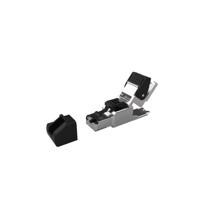 Field term RJ45 CAT6A STP plug "The LYRA" (AWG 23-24, cable Ø 5 - 9mm), Silver Field term RJ45 CAT6A STP plug "The LYRA" (AWG 23-24, cable Ø 5 - 9mm), Silver