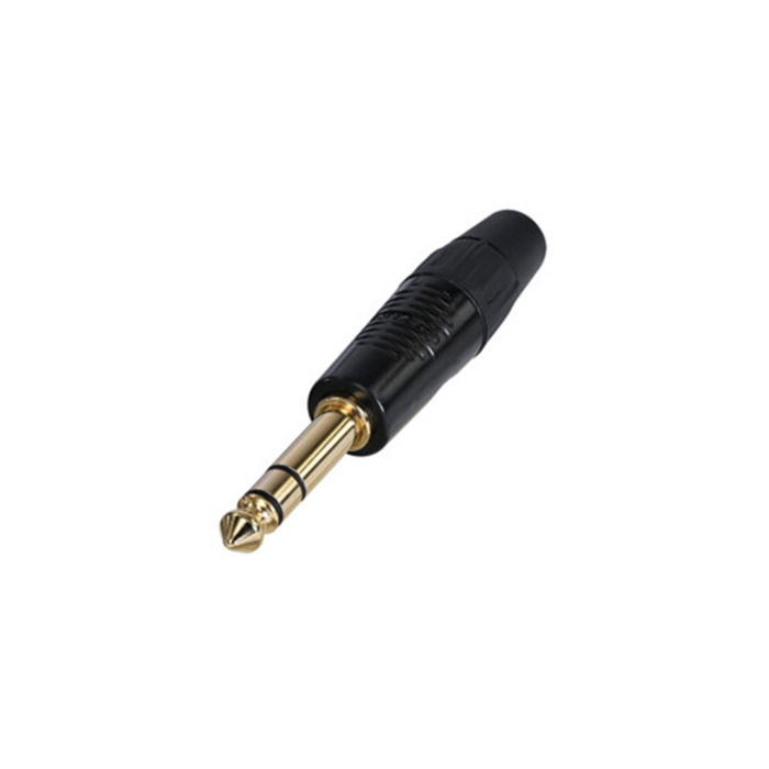 Finger Groove - 1/4" plug (6.35mm male jack), 3 pole (Stereo), Black shell & gold contacts Finger Groove - 1/4" plug (6.35mm male jack), 3 pole (Stereo), Black shell & gold contacts