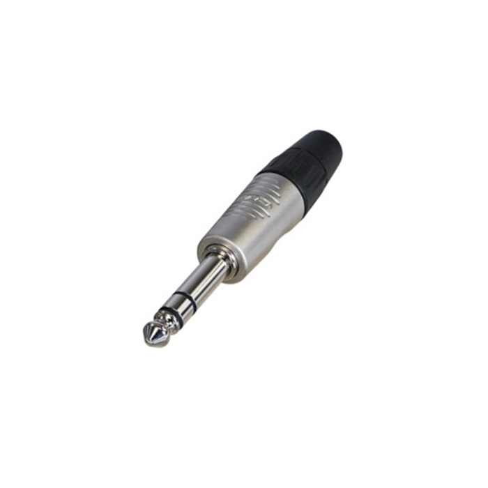 Finger Groove - 1/4" plug (6.35mm male jack), 3 pole (Stereo), Nickel shell & tin contacts Finger Groove - 1/4" plug (6.35mm male jack), 3 pole (Stereo), Nickel shell & tin contacts