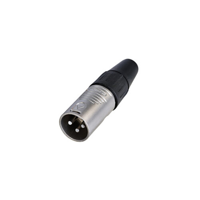 Finger Groove - 3 pole XLR male cable connector, Nickel housing & Silver contacts Finger Groove - 3 pole XLR male cable connector, Nickel housing & Silver contacts