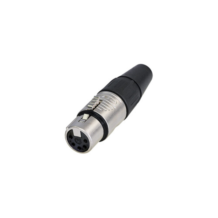 Finger Groove - 5 pole XLR female cable connector, Nickel housing & Silver contacts Finger Groove - 5 pole XLR female cable connector, Nickel housing & Silver contacts