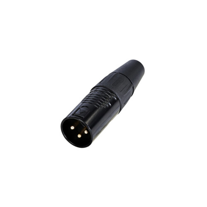 Finger Groove Series - 3 pole male XLR cable connector - Black housing, Gold plated contacts Finger Groove Series - 3 pole male XLR cable connector - Black housing, Gold plated contacts