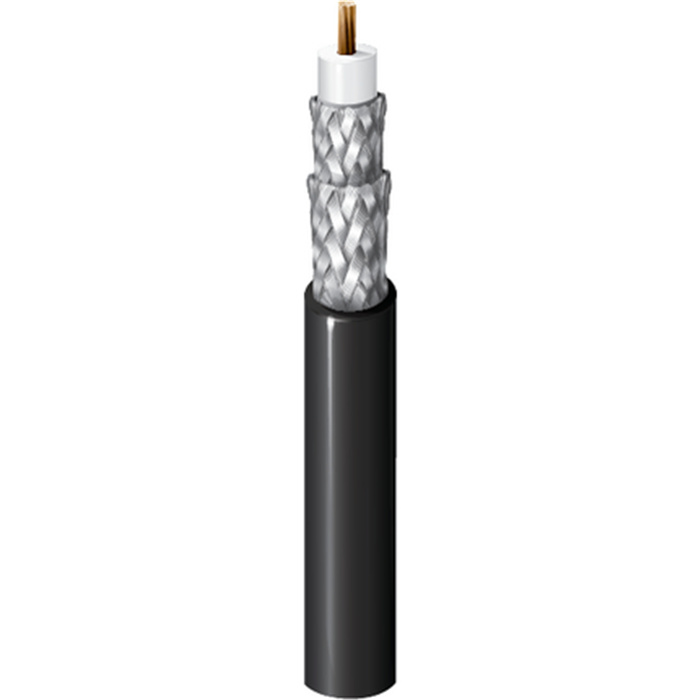 Flexible RG6 (18AWG) 75 Ohm Coax (HD/SDI 1.0/4.6) PVC, Ø 7,0mm, Black Flexible RG6 (18AWG) 75 Ohm Coax (HD/SDI 1.0/4.6) PVC, Ø 7,0mm, Black