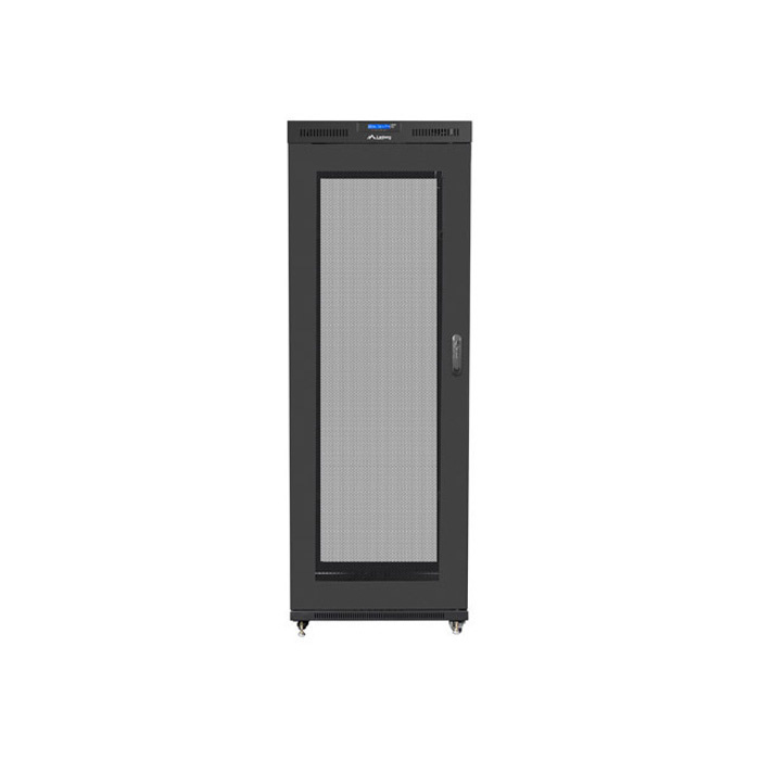 Floor-standing rack 19” - 27U - 800 x 1000, Black (RAL9004), Mesh front door & LCD (Unassembled) Floor-standing rack 19” - 27U - 800 x 1000, Black (RAL9004), Mesh front door & LCD (Unassembled)