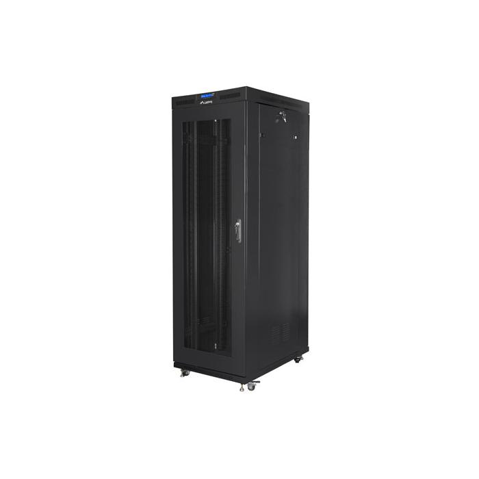 Floor-standing rack 19” - 27U - 800 x 1200, Black (RAL9004), Mesh front door & LCD (Unassembled) Floor-standing rack 19” - 27U - 800 x 1200, Black (RAL9004), Mesh front door & LCD (Unassembled)