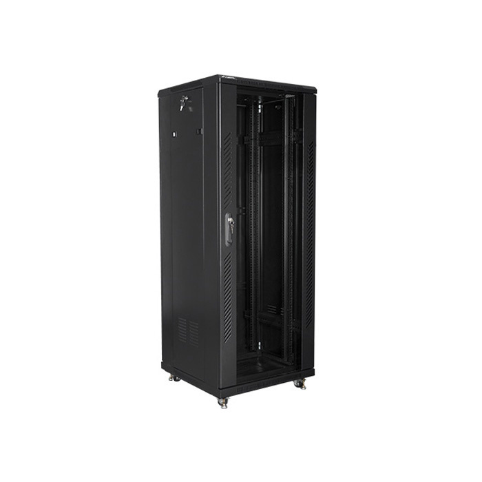 Floor-standing rack 19” - 32U - 600 x 600, Black (RAL9004), Glass front door (Unassembled) Floor-standing rack 19” - 32U - 600 x 600, Black (RAL9004), Glass front door (Unassembled)