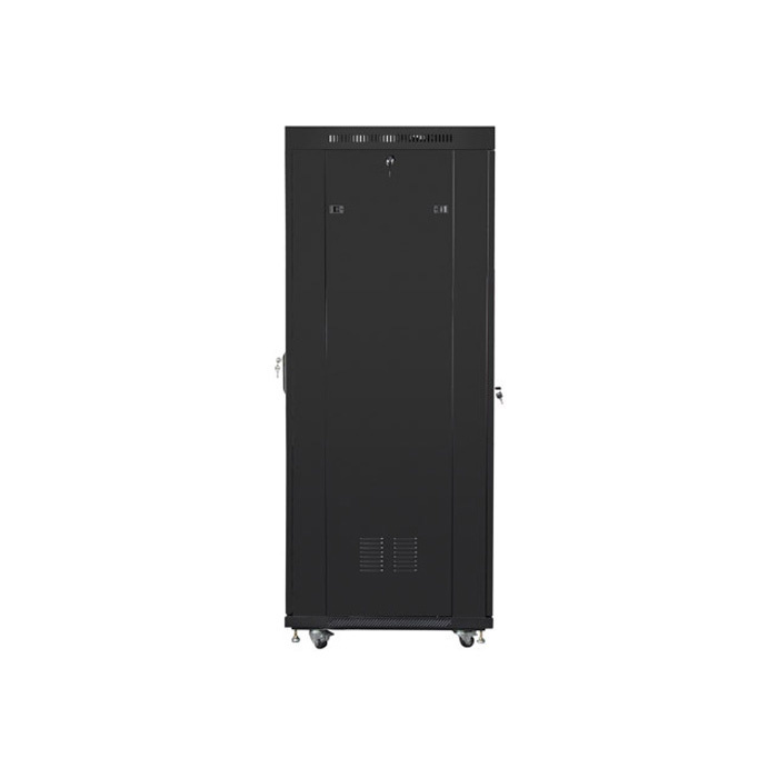 Floor-standing rack 19” - 37U - 600 x 800, Black (RAL9004), Mesh front door & LCD (Unassembled) Floor-standing rack 19” - 37U - 600 x 800, Black (RAL9004), Mesh front door & LCD (Unassembled)