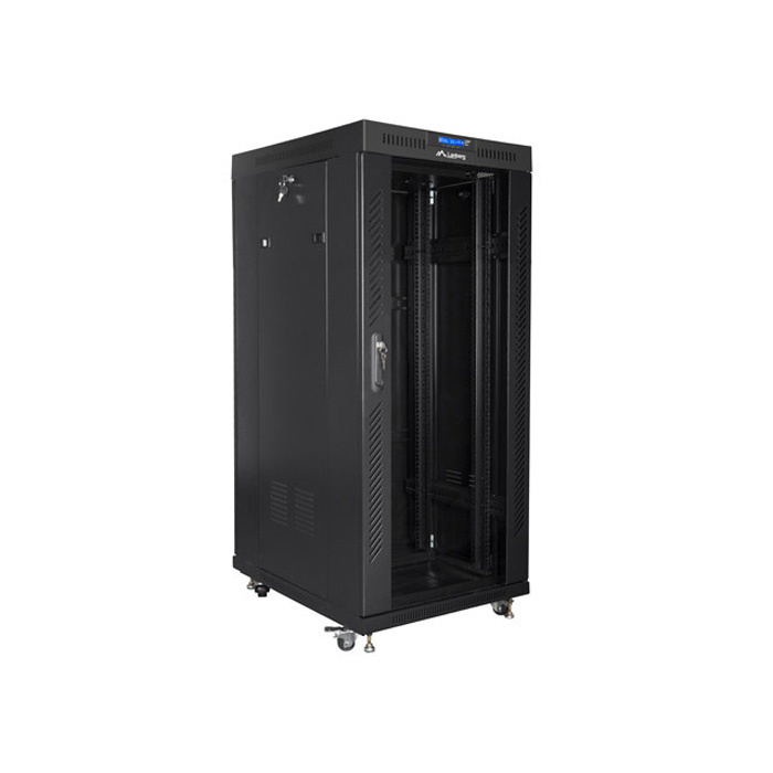 Floor-standing rack 19” - 37U - 800 x 1000, Black (RAL9004), Glass front door & LCD (Unassembled) Floor-standing rack 19” - 37U - 800 x 1000, Black (RAL9004), Glass front door & LCD (Unassembled)