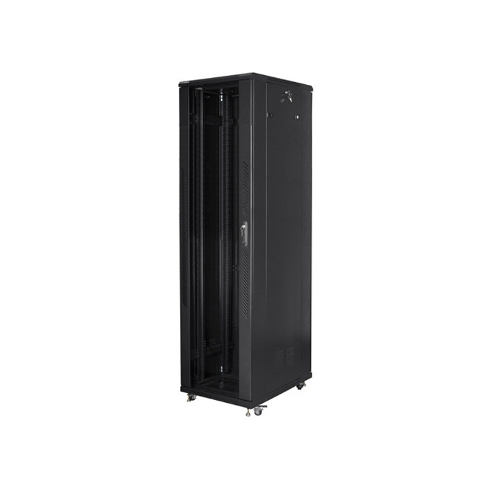 Floor-standing rack 19” - 37U - 800 x 800, Black (RAL9004), Glass front door (Unassembled) Floor-standing rack 19” - 37U - 800 x 800, Black (RAL9004), Glass front door (Unassembled)